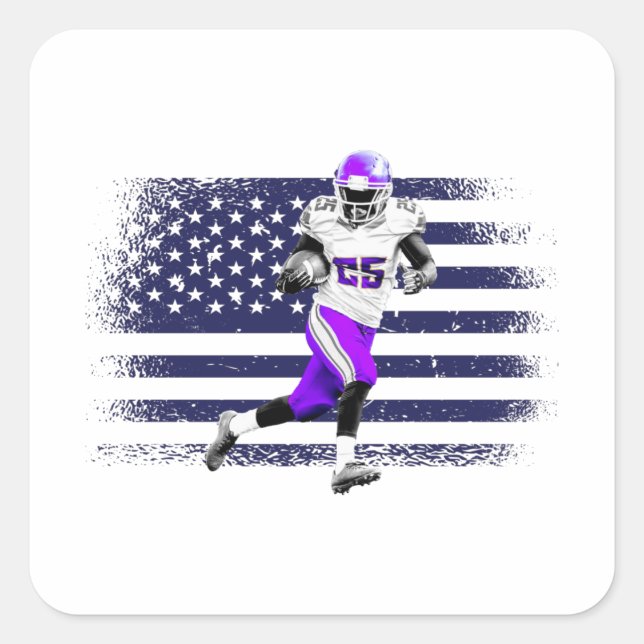 Sticker Carré Drapeau américain Fan Jersey Shirt USA (Devant)