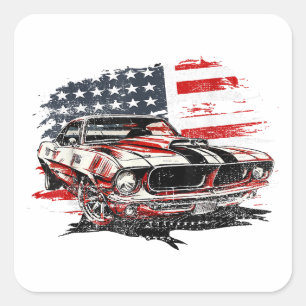Sticker Carré Drapeau américain patriotique