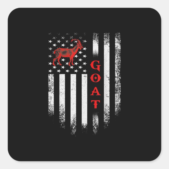 Sticker Carré Drapeau américain vintage chèvre (Devant)