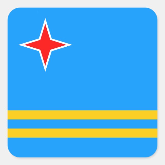Sticker Carré Drapeau Arbua (Devant)