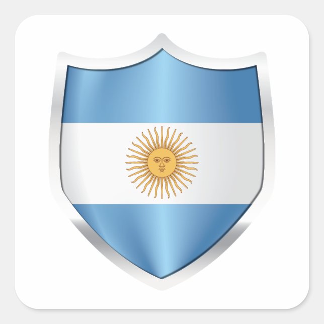 Sticker Carré Drapeau argentin Silver Shield (Devant)