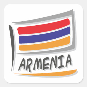 Sticker Carré Drapeau Arménie Pride X