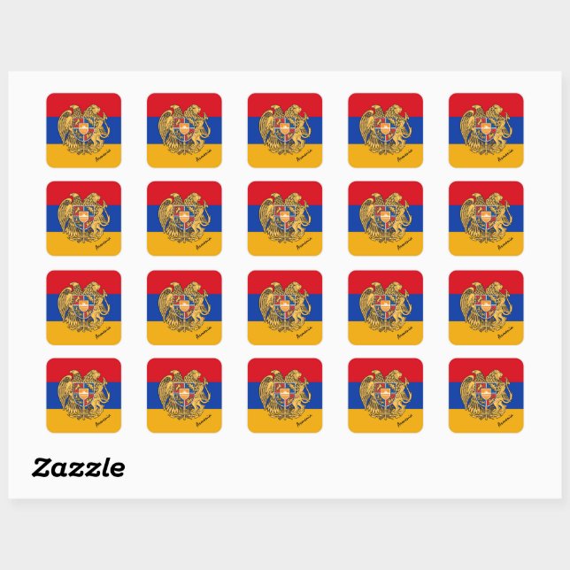 Sticker Carré Drapeau arménien et patriotique, fête /sports (Feuille)