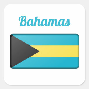 Sticker Carré Drapeau Bahamas