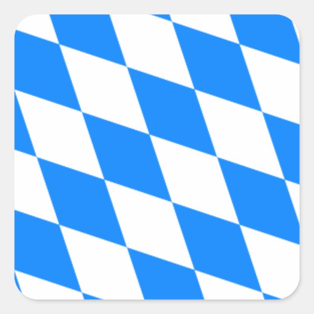 Sticker Carré Drapeau bavarois - Flagge Bayerische (Devant)