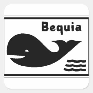 Sticker Carré Drapeau Bequia
