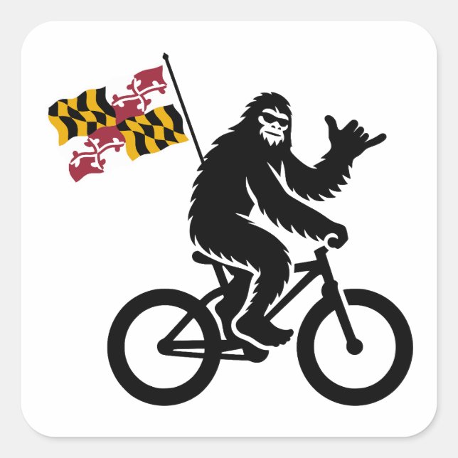 Sticker Carré Drapeau Bigfoot Cycling Maryland (Devant)