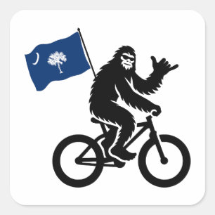 Sticker Carré Drapeau Bigfoot Cyclisme Caroline du Sud