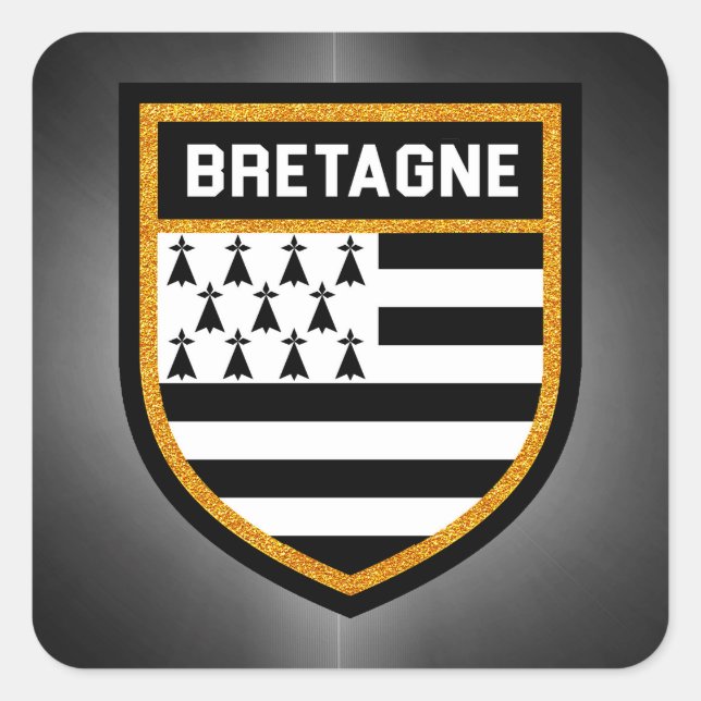 Sticker Carré Drapeau Bretagne (Devant)