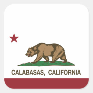 Sticker Carré Drapeau californien Calabasas