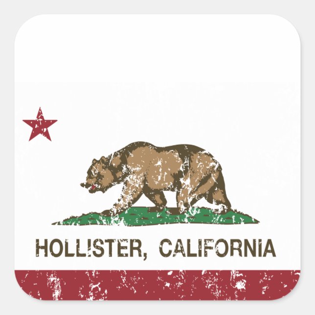 Sticker Carré Drapeau californien Hollister (Devant)