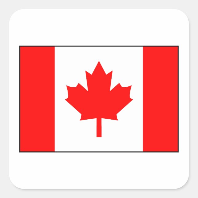 Sticker Carré Drapeau canadien (Devant)