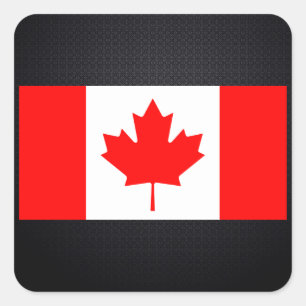 Sticker Carré Drapeau canadien