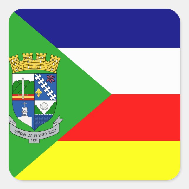 Sticker Carré Drapeau d'Aibonito, Porto Rico (Devant)