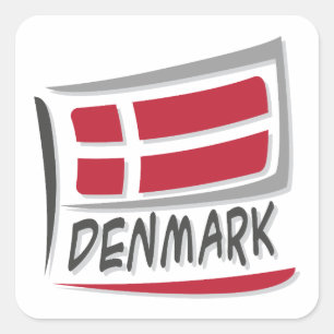 Sticker Carré Drapeau Danemark Pride X