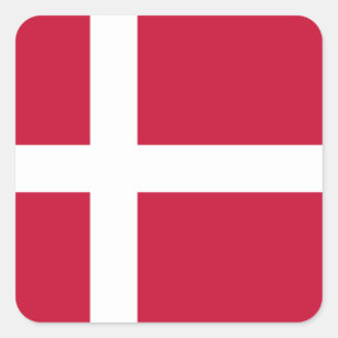 Sticker Carré Drapeau danois