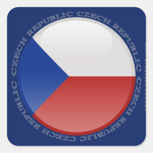Sticker Carré Drapeau de bulle de République Tchèque
