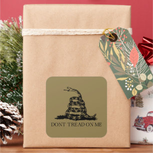 Sticker Carré Drapeau de crotale de Gadsden : Guerre révolutionn