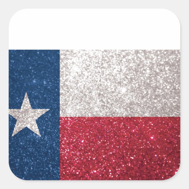 Sticker Carré Drapeau de Faux Parties scintillant Texas (Devant)