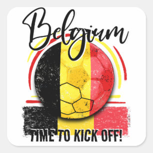Sticker Carré Drapeau de football Belgique, Belgique