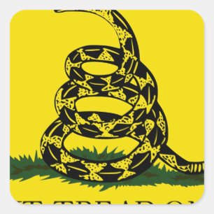 Sticker Carré Drapeau de Gadsden - Ne marche pas sur moi
