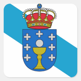 Sticker Carré Drapeau de Galice (Espagne)
