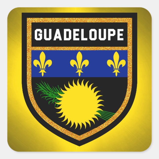 Sticker Carré Drapeau de Guadeloupe (Devant)