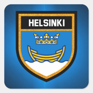 Sticker Carré Drapeau de Helsinki