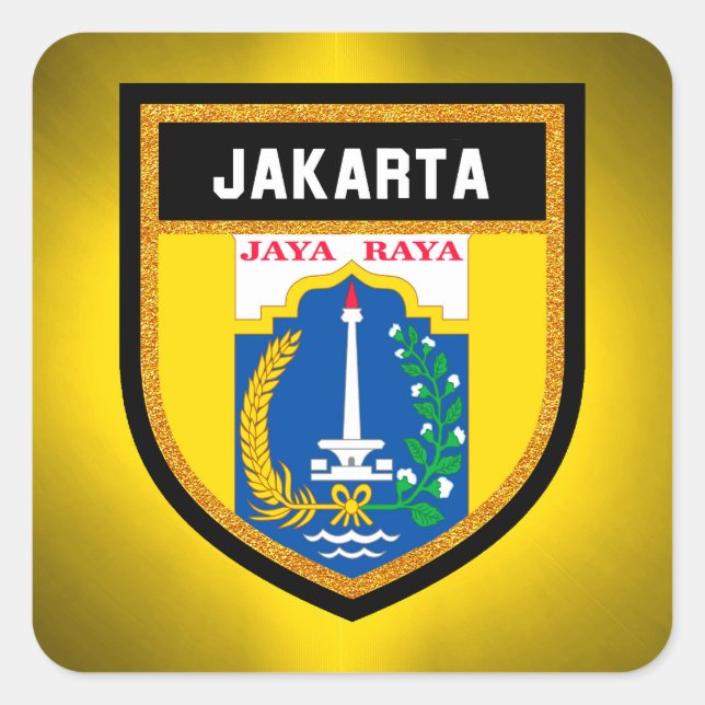 Sticker Carré Drapeau de Jakarta (Devant)