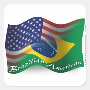 Sticker Carré Drapeau de la Brazilian