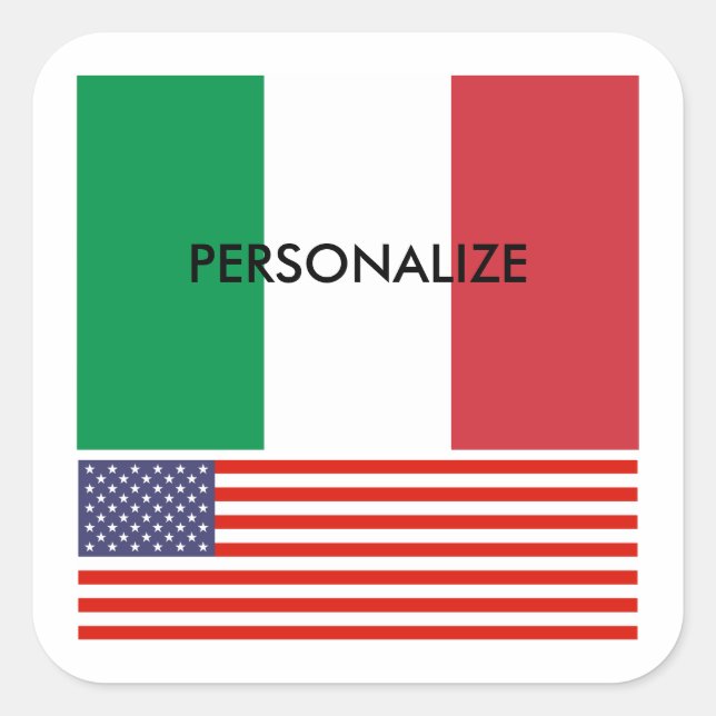 Sticker Carré Drapeau de la fierté américaine italienne coutume  (Devant)