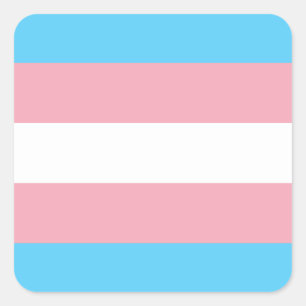 Sticker Carré Drapeau de la fierté transgenre - LGBT Rainbow