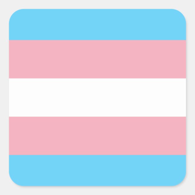 Sticker Carré Drapeau de la fierté transgenre - LGBT Rainbow (Devant)