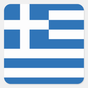 Sticker Carré Drapeau de la Grèce