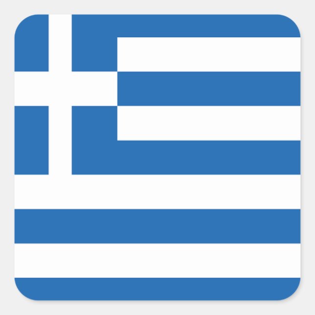 Sticker Carré Drapeau de la Grèce (Devant)