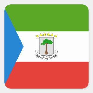 Sticker Carré Drapeau de la Guinée équatoriale