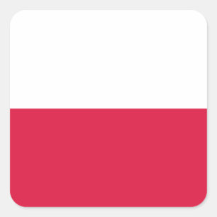 Sticker Carré Drapeau de la Pologne