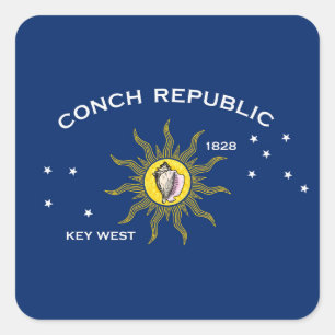 Sticker Carré Drapeau de la République de Conch, Drapeau de Key