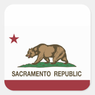 Sticker Carré Drapeau de la République de Sacramento