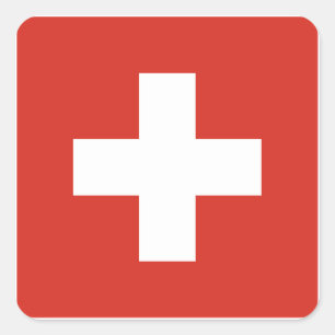 Sticker Carré Drapeau de la Suisse