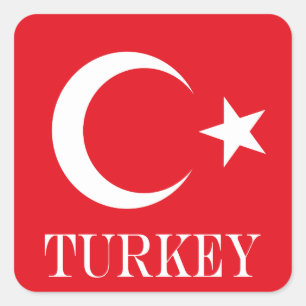 Sticker Carré Drapeau de la Turquie