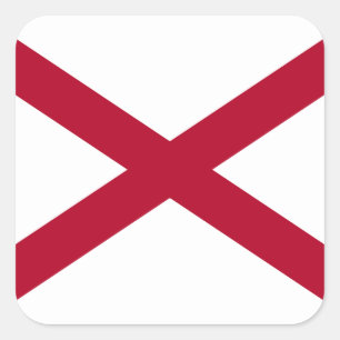 Sticker Carré Drapeau de l'Alabama