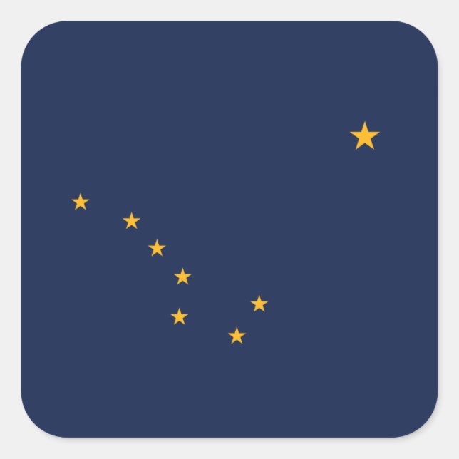 Sticker Carré Drapeau de l'Alaska (Devant)