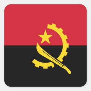 Sticker Carré Drapeau de l'Angola