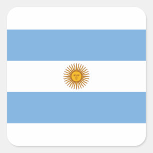 Sticker Carré Drapeau de l'Argentine - le Bandera De Argentine