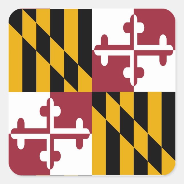 Sticker Carré Drapeau de l'État du Maryland (Devant)