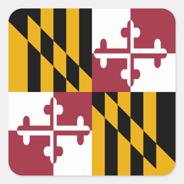 Sticker Carré Drapeau de l'État du Maryland (Devant)