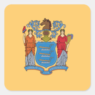 Sticker Carré Drapeau de l'État du New Jersey