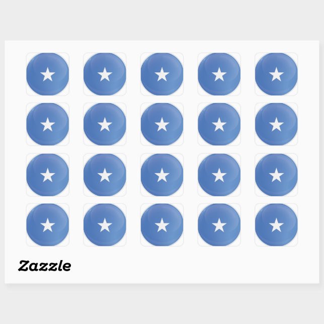 Sticker Carré Drapeau de l'icône ronde de Somalie (Feuille)