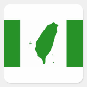Sticker Carré Drapeau de l'Indépendant Taïwan - 臺 灣 獨 立 運 動 - 台 